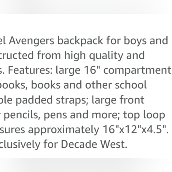 Marvel Backpack - Picture 3 of 5